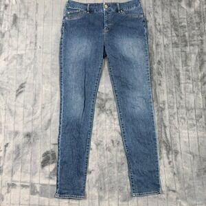 Chicos So Slimming Blue Denim Pull On Straight Leg Jeans Womens Size 0.5 Medium